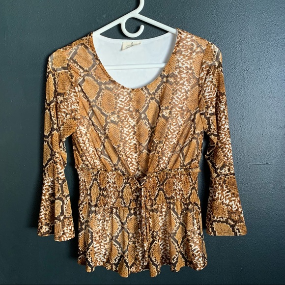 EMBER Snakeskin/Animal Print Bodice Top/Blouse - Picture 1 of 4